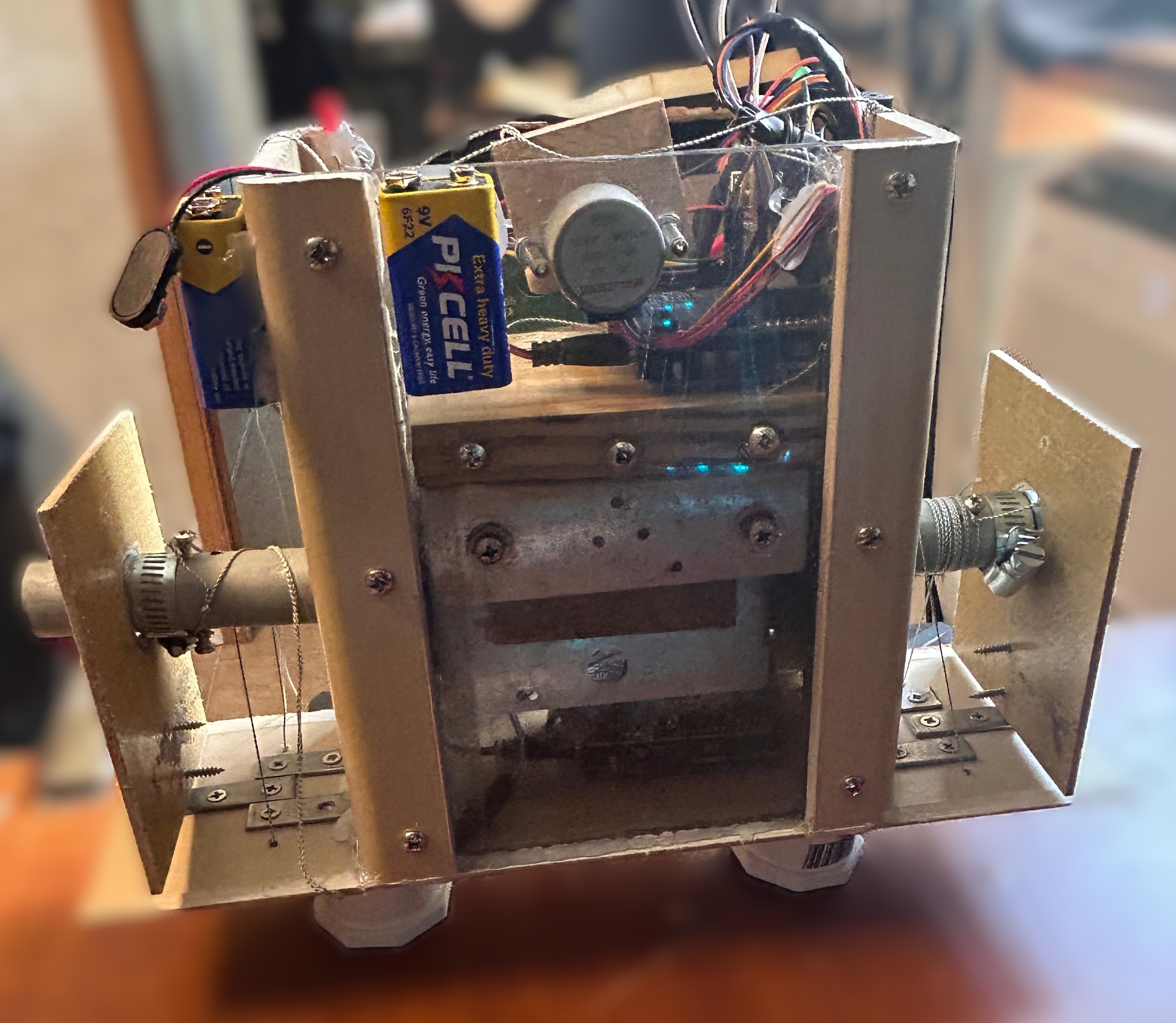 Side view of payload